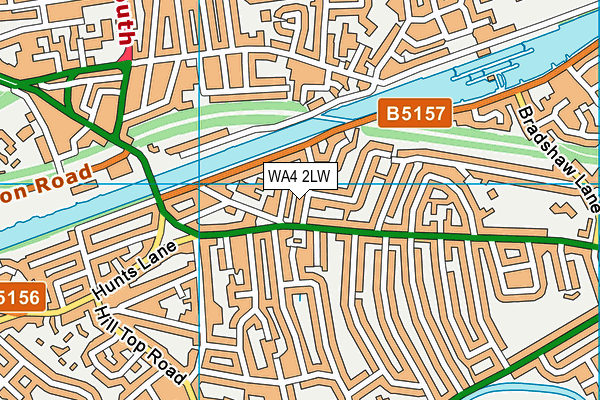 WA4 2LW map - OS VectorMap District (Ordnance Survey)
