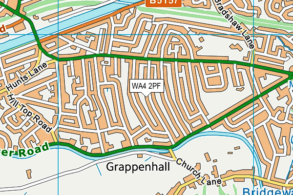 WA4 2PF map - OS VectorMap District (Ordnance Survey)