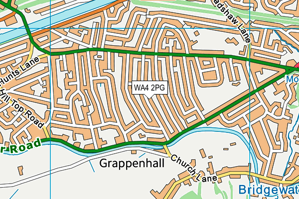 WA4 2PG map - OS VectorMap District (Ordnance Survey)
