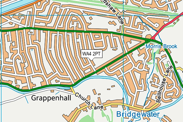 WA4 2PT map - OS VectorMap District (Ordnance Survey)