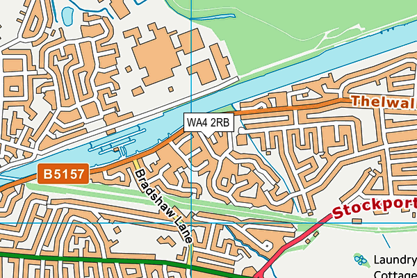 WA4 2RB map - OS VectorMap District (Ordnance Survey)