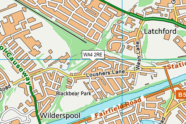 WA4 2RE map - OS VectorMap District (Ordnance Survey)