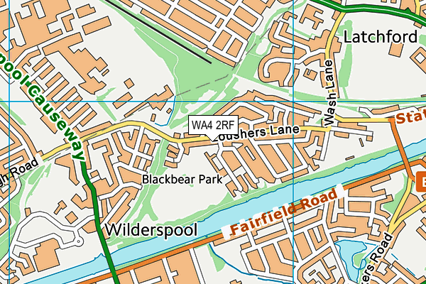 Loushers Lane Recreation Ground map (WA4 2RF) - OS VectorMap District (Ordnance Survey)