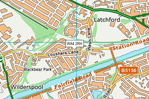WA4 2RH map - OS VectorMap District (Ordnance Survey)