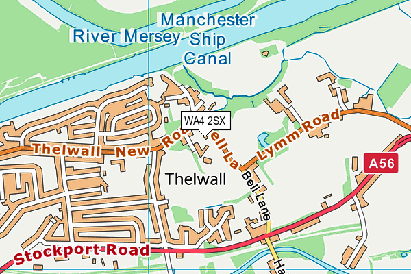Elizabeth Park (Thelwall) map (WA4 2SX) - OS VectorMap District (Ordnance Survey)