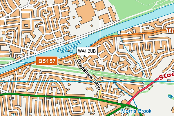 WA4 2UB map - OS VectorMap District (Ordnance Survey)