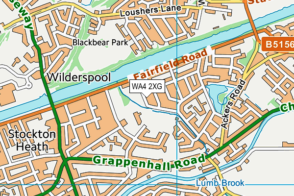 WA4 2XG map - OS VectorMap District (Ordnance Survey)