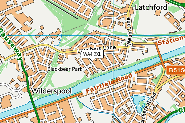 WA4 2XL map - OS VectorMap District (Ordnance Survey)