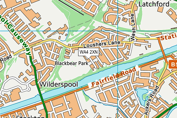 WA4 2XN map - OS VectorMap District (Ordnance Survey)