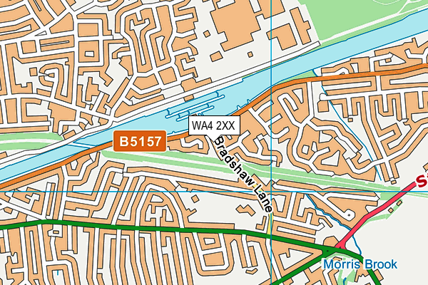 WA4 2XX map - OS VectorMap District (Ordnance Survey)