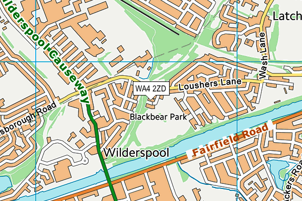 WA4 2ZD map - OS VectorMap District (Ordnance Survey)