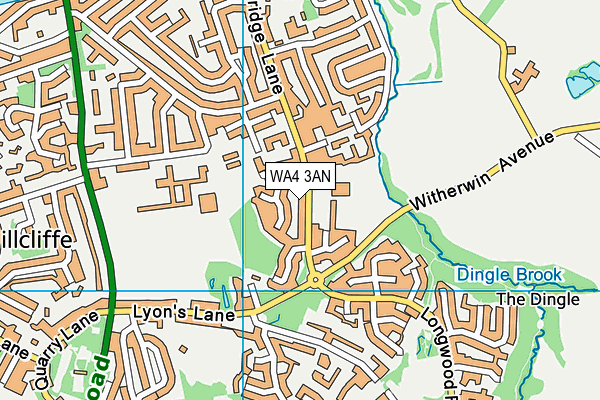 WA4 3AN map - OS VectorMap District (Ordnance Survey)