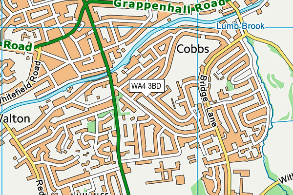 WA4 3BD map - OS VectorMap District (Ordnance Survey)