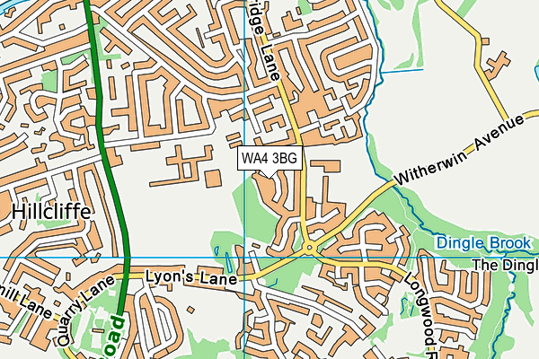 WA4 3BG map - OS VectorMap District (Ordnance Survey)