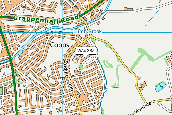 WA4 3BZ map - OS VectorMap District (Ordnance Survey)