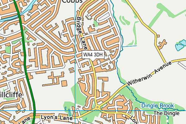 WA4 3DH map - OS VectorMap District (Ordnance Survey)