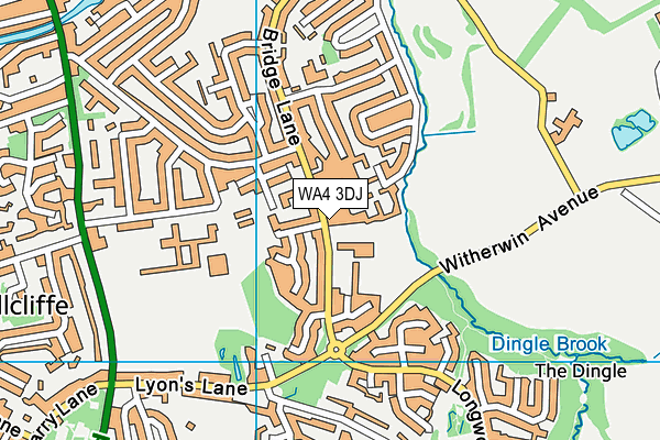 WA4 3DJ map - OS VectorMap District (Ordnance Survey)