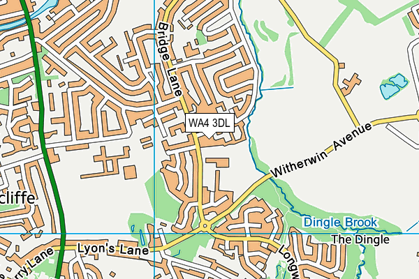 WA4 3DL map - OS VectorMap District (Ordnance Survey)