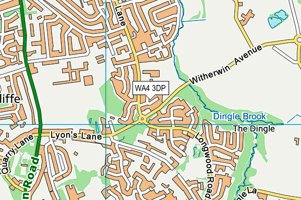 WA4 3DP map - OS VectorMap District (Ordnance Survey)