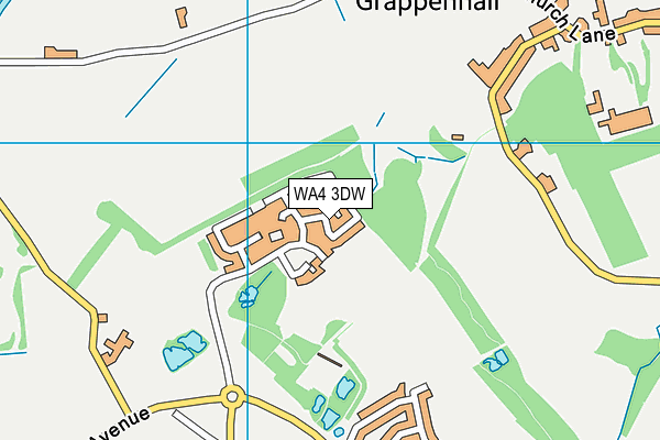 WA4 3DW map - OS VectorMap District (Ordnance Survey)