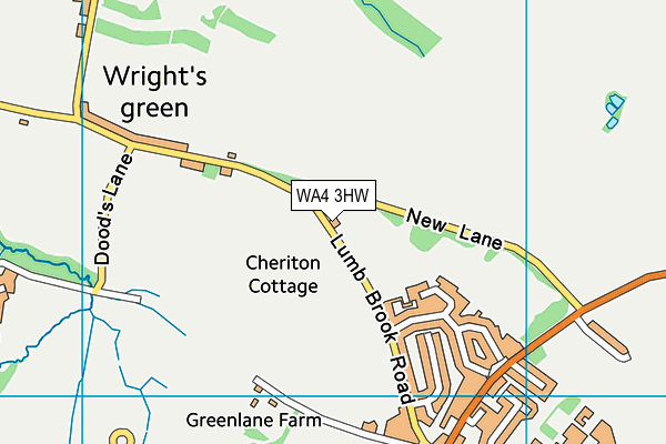 WA4 3HW map - OS VectorMap District (Ordnance Survey)