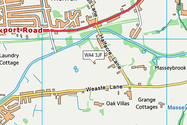 WA4 3JF map - OS VectorMap District (Ordnance Survey)