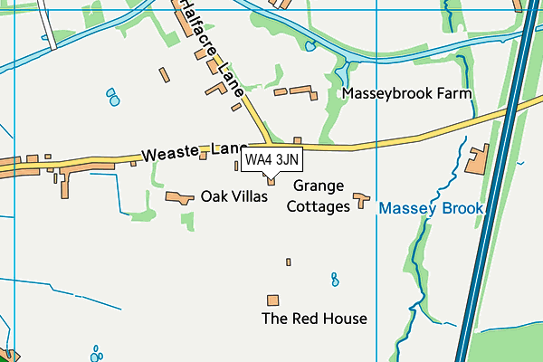 WA4 3JN map - OS VectorMap District (Ordnance Survey)
