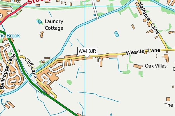 WA4 3JR map - OS VectorMap District (Ordnance Survey)