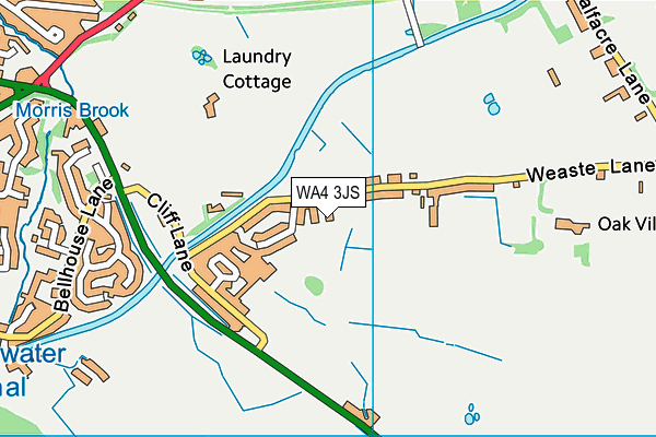 WA4 3JS map - OS VectorMap District (Ordnance Survey)