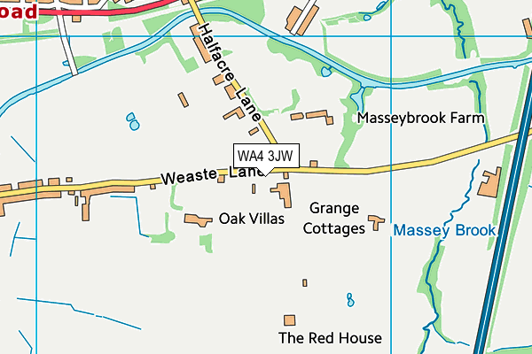WA4 3JW map - OS VectorMap District (Ordnance Survey)