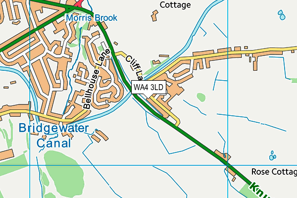 WA4 3LD map - OS VectorMap District (Ordnance Survey)