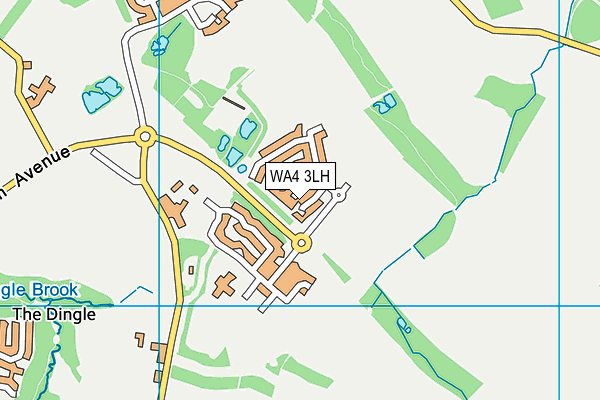 WA4 3LH map - OS VectorMap District (Ordnance Survey)