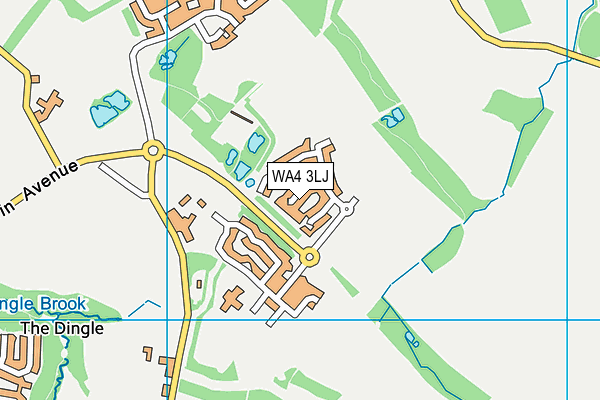 WA4 3LJ map - OS VectorMap District (Ordnance Survey)
