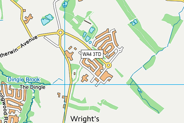 WA4 3TD map - OS VectorMap District (Ordnance Survey)