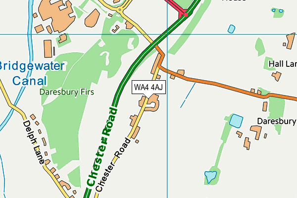 Daresbury Primary School map (WA4 4AJ) - OS VectorMap District (Ordnance Survey)