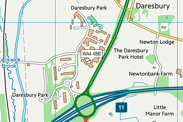 Spindles Health & Leisure (Warrington) map (WA4 4BB) - OS VectorMap District (Ordnance Survey)