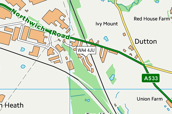 WA4 4JU map - OS VectorMap District (Ordnance Survey)
