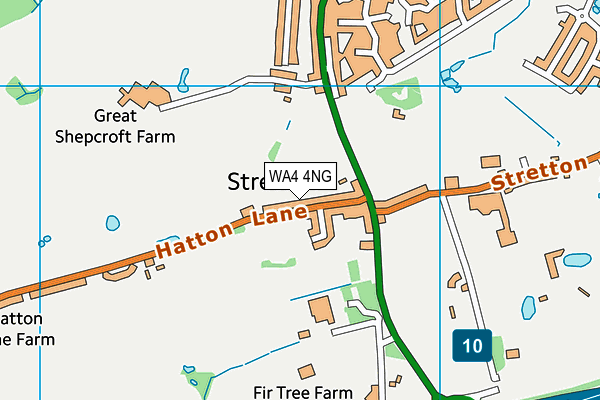 WA4 4NG map - OS VectorMap District (Ordnance Survey)