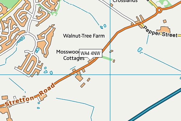 WA4 4NW map - OS VectorMap District (Ordnance Survey)