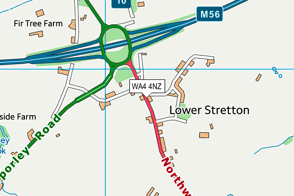 WA4 4NZ map - OS VectorMap District (Ordnance Survey)