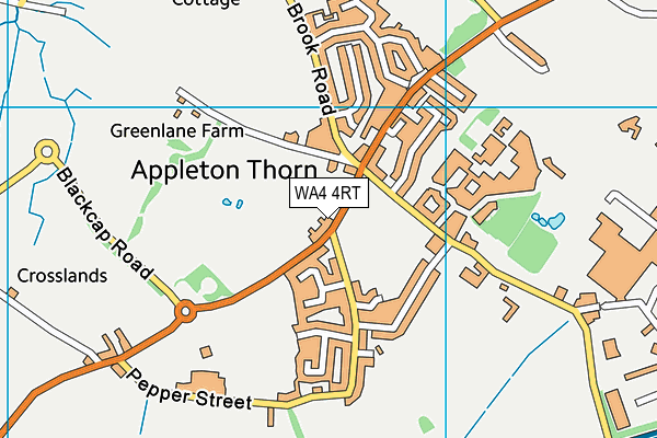 WA4 4RT map - OS VectorMap District (Ordnance Survey)