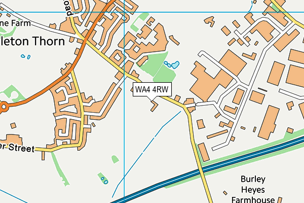 WA4 4RW map - OS VectorMap District (Ordnance Survey)