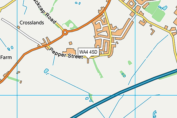 WA4 4SD map - OS VectorMap District (Ordnance Survey)