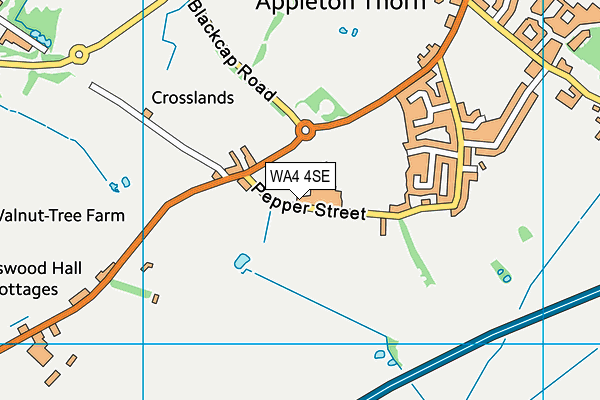 WA4 4SE map - OS VectorMap District (Ordnance Survey)