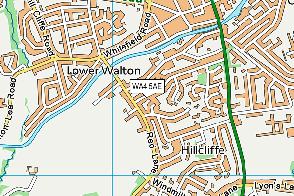 WA4 5AE map - OS VectorMap District (Ordnance Survey)