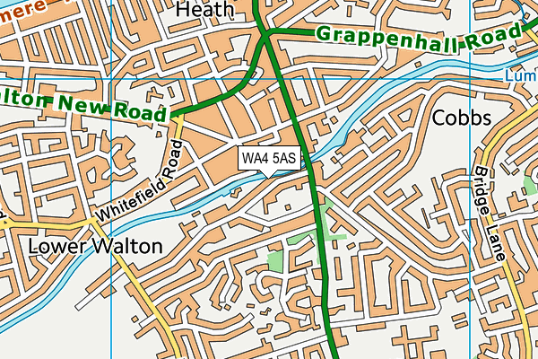 WA4 5AS map - OS VectorMap District (Ordnance Survey)