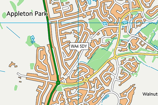 WA4 5DY map - OS VectorMap District (Ordnance Survey)