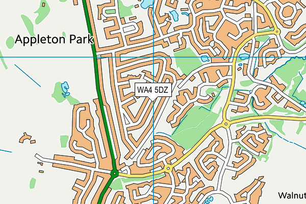 WA4 5DZ map - OS VectorMap District (Ordnance Survey)