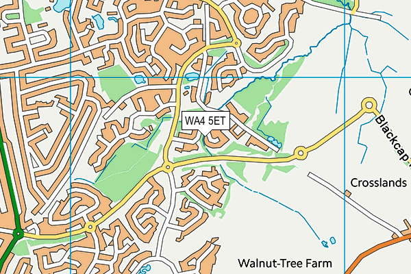 WA4 5ET map - OS VectorMap District (Ordnance Survey)