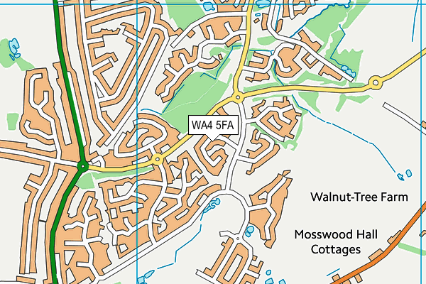 WA4 5FA map - OS VectorMap District (Ordnance Survey)